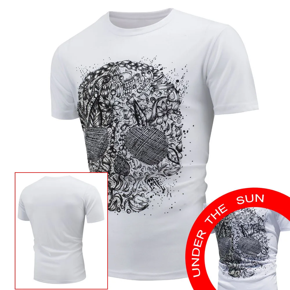 

Men's Tops Shirt Encounter Sun Printed Change Color Short Sleeve Casual T-Shirt