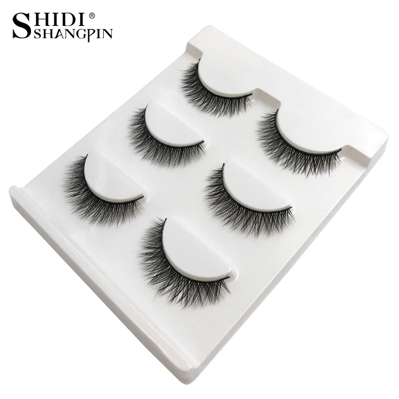 

SHIDISHANGPIN 1 box 3d mink lashes hand made makeup false eyelash 3d mink false lashes natural long makeup full strip lashes X05
