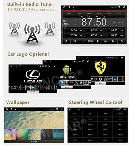Clearance Android 6.0 Car gps radio Stereo Double Din Head Unit In Dash GPS Navigator Radio Audio Player Support 1080P Video OBD2 WiFi SWC 5