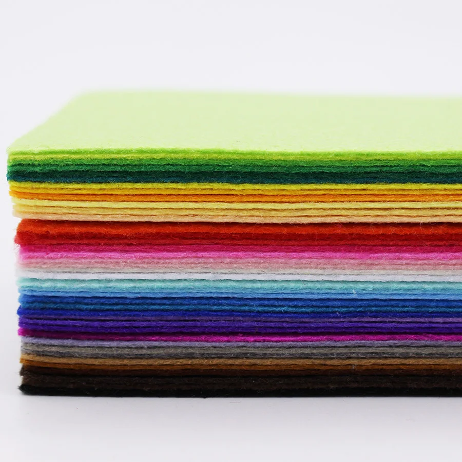 60 Pcs 10 X 10cm Felt Fabric Sheets Felt Cloth Samples