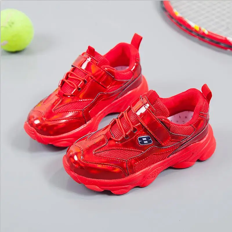 SKHEK осенние детские сникерсы детская беговая Обувь детская спортивная обувь корзина для обуви для мальчиков легкая дышащая повседневная обувь для девочек - Цвет: Красный