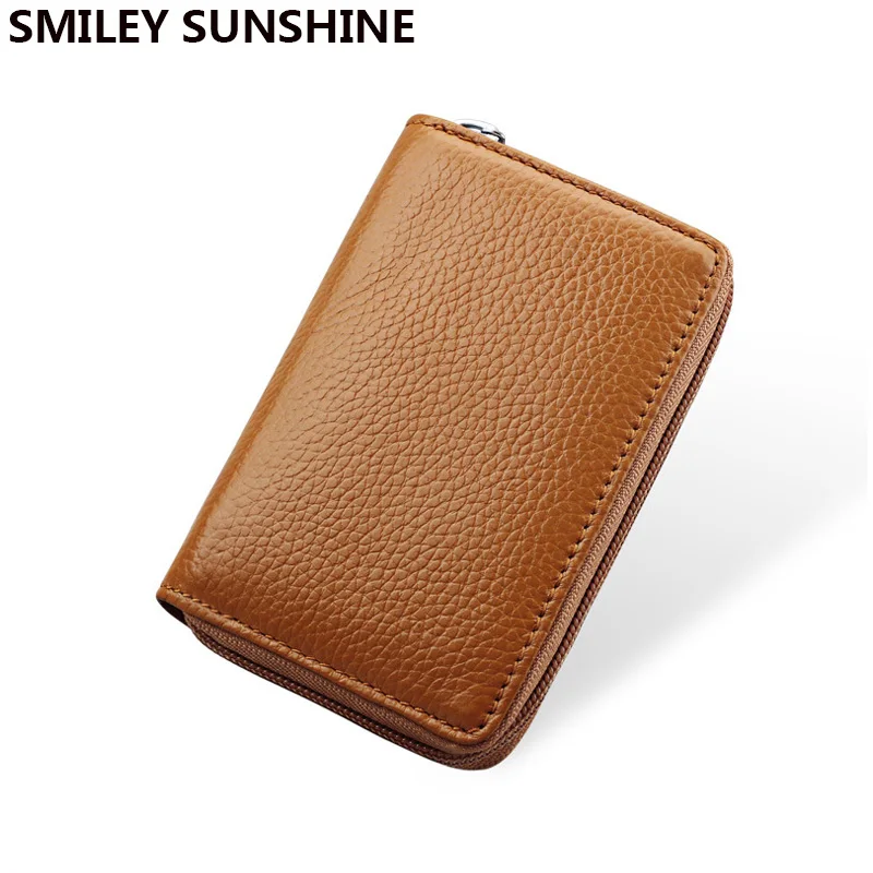 

26 Card Holders Genuine Leather Men ID Card Holder Wallet Business Bank Credit Card Case Creditcard Women cardholder porte carte
