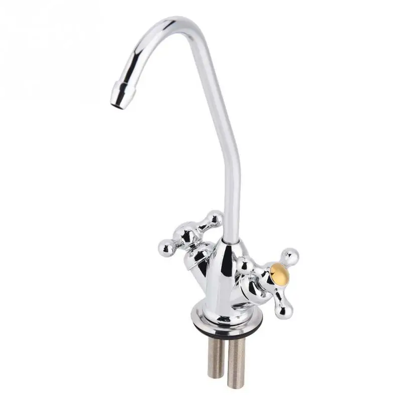 1/4'' Zinc Alloy Double Head Faucet Tap Chrome Reverse Osmosis RO