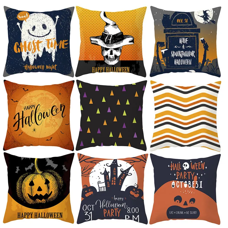 

Halloween Cushion Cover Home Decor Halloween Decorative Pillows Covers Couch Velvet Throw Pillow Case Cartoon Cushions For Sofa