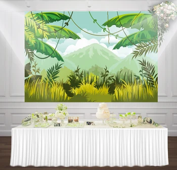 

Rainforest Cartoon Backdrops Bright Thicket Background Jungle Birthday Party Banner Mountain Photography Studio Photo Backdrop