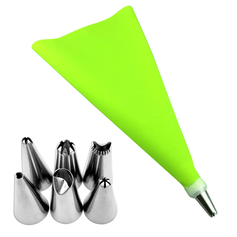 Nozzles for Confectionery Bagcake Decorating Tools Confectionery Nozzles Reusable Silicone Pastry Bag Russian Piping Nozzles (20)