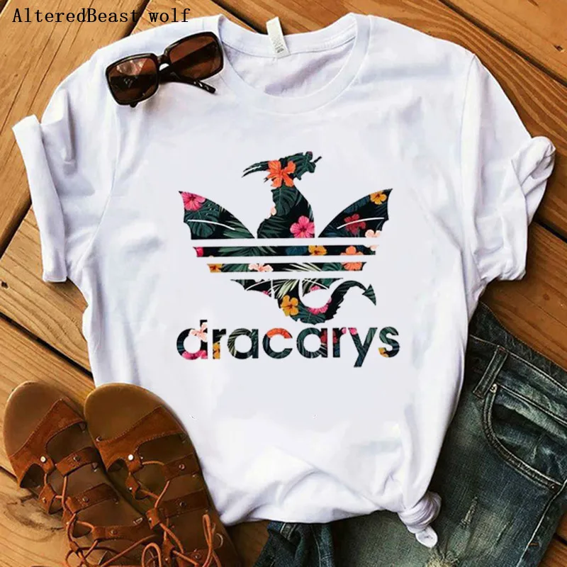 

Women Dracarys T-Shirt Female Mother of Dragon Tops Tee Harajuku Streetwear Camisetas Daenery printed women summer Clothing