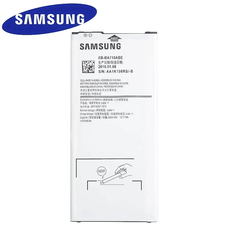 Оригинальный аккумулятор Samsung для Galaxy A7 2016 Edition A710 A710F A7100 A710M A710Y 3300 мАч стандартная
