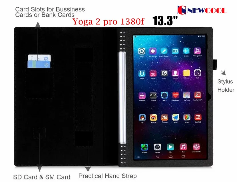

For Lenovo yoga 2 pro 1380F Litchi Leather case cover For Lenovo Yoga tablet 2 Pro 13.3 inch Tablet cover case