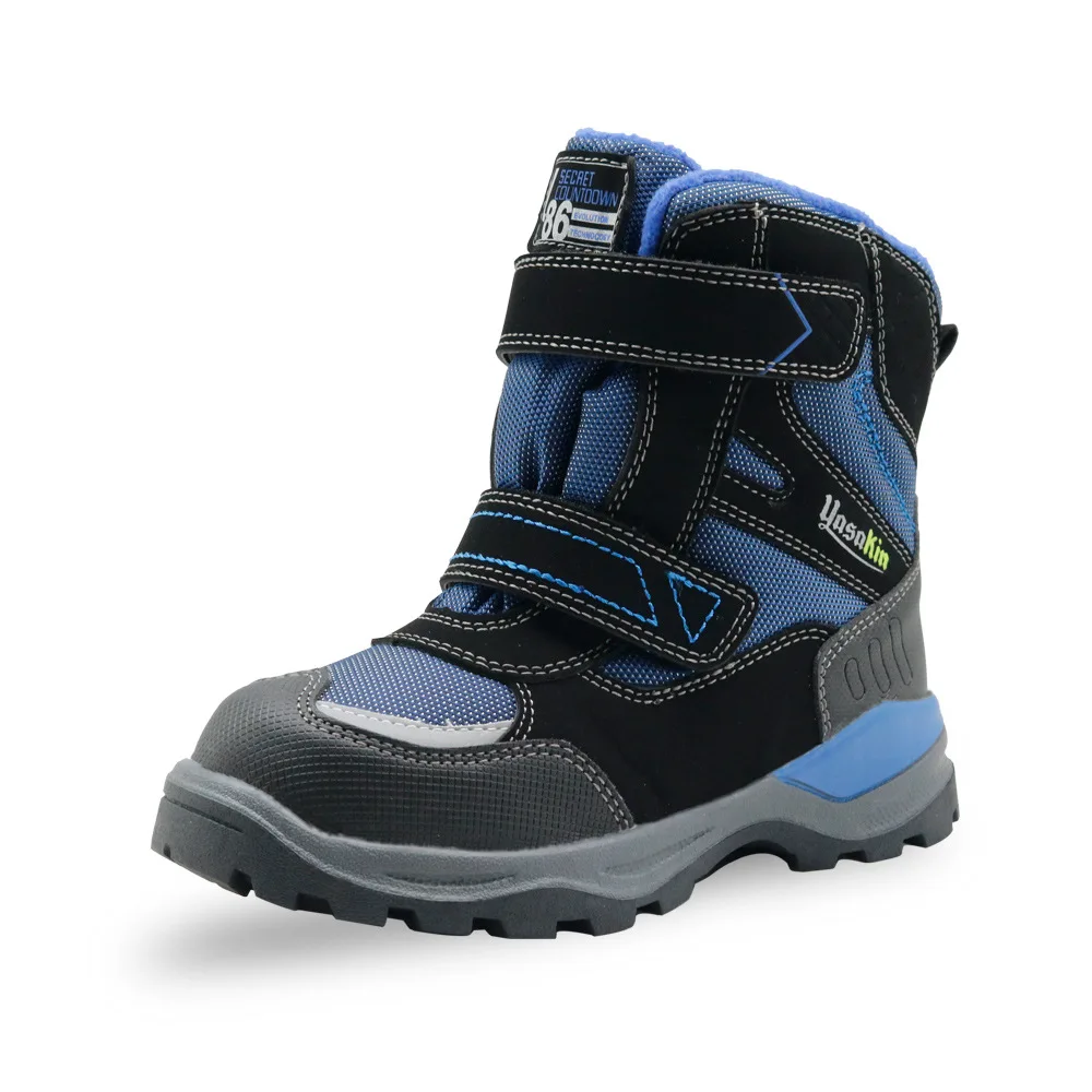 

Mudipanda boy warm snow boots outdoor sports bare boots 2018 winter new boys wool lining light strip warm shoes