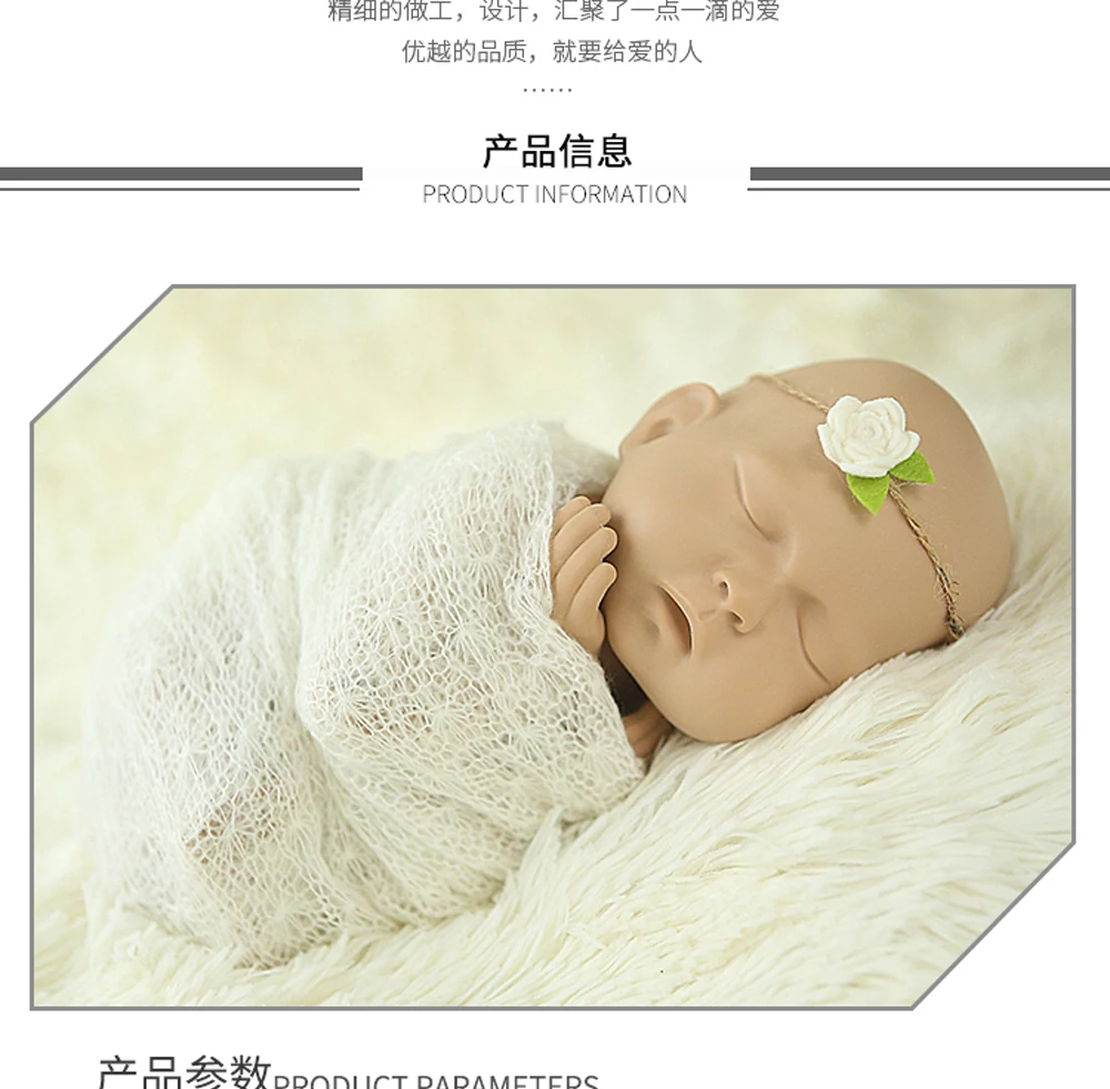 40x150 см реквизит для фотосъемки новорожденных плед из ангорской козьей шерсти+ повязка на голову, набор трикотажных фотографий, эластичная ткань для младенцев, аксессуары
