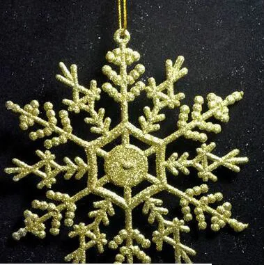 14 видов стилей пластиковый золотой порошок Снежинка Рождественская елка висячий орнамент домашний декор - Цвет: 409