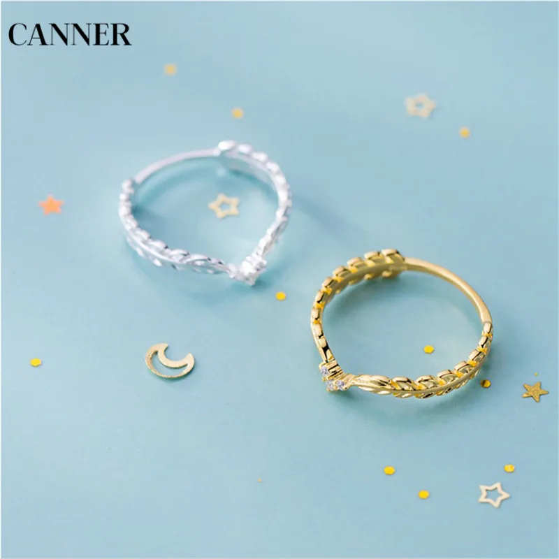 Canner 925 пробы серебряные кольца золотые в виде пшеницы для женщин символ мира