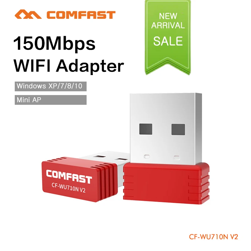 Новый COMFAST Мини Wi-Fi usb-адаптер Телевизионные антенны mtk7601 чип 150 Мбит/с 2.4 г