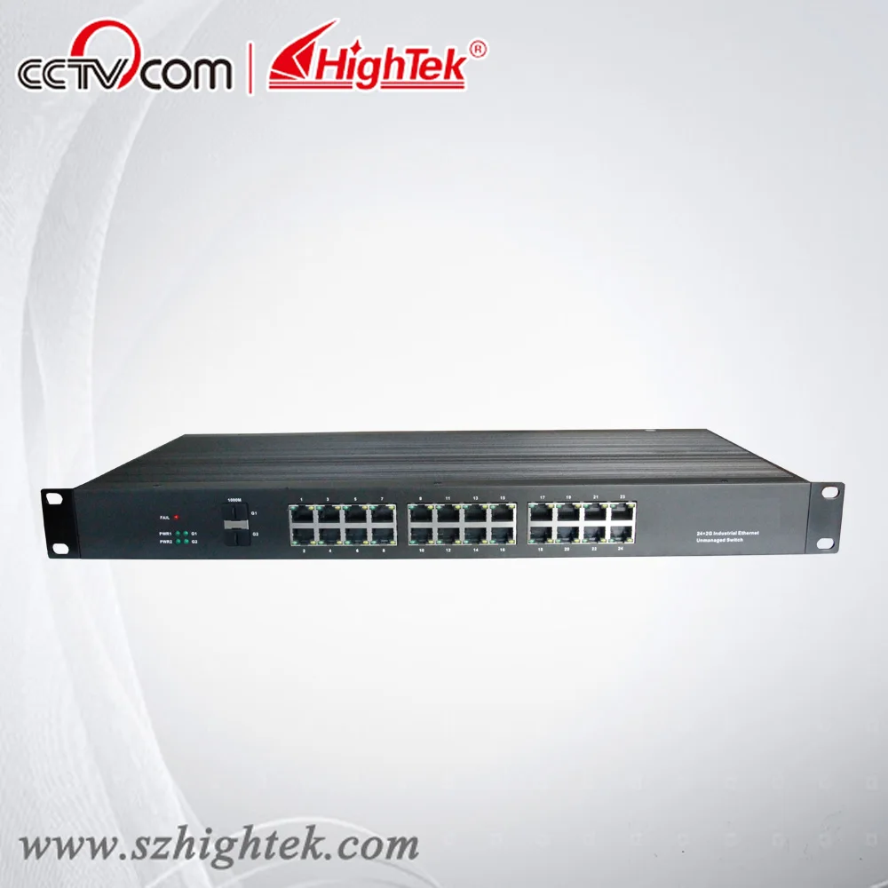 HighTek HK-85224 Оон-управления Промышленные 2 порта волоконно-оптических SFP и 24 порта Ethernet Коммутатор