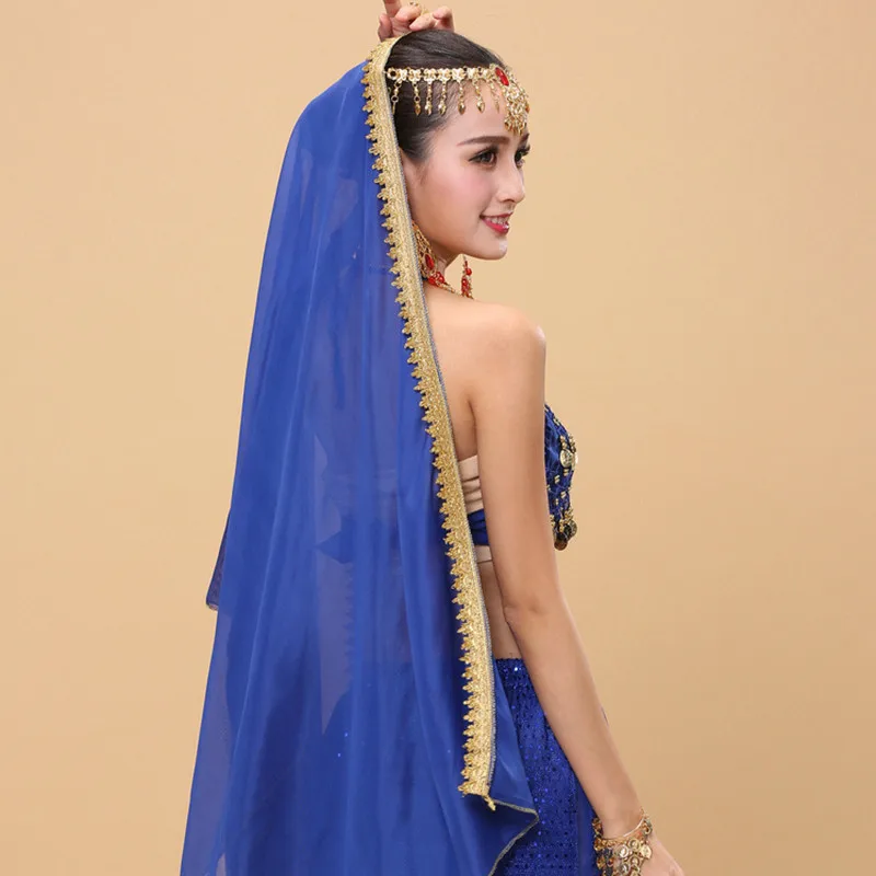 

Special offer 75*180cm India dance show belly dance clothing accessories Lace turban head scarf Belly Dance Headwear scarf