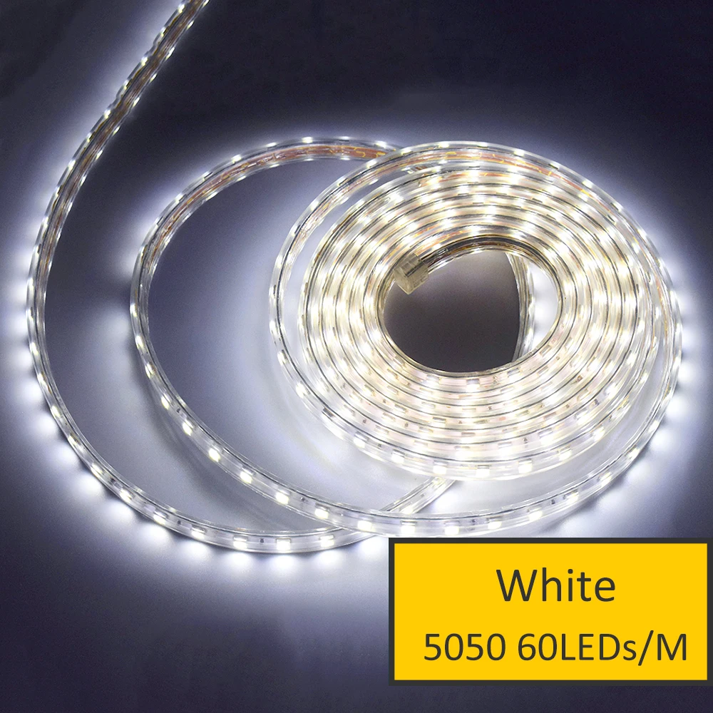 Светодиодная лента 220 В IP67 водонепроницаемая гибкая 5050 RGB SMD Диодная лампа