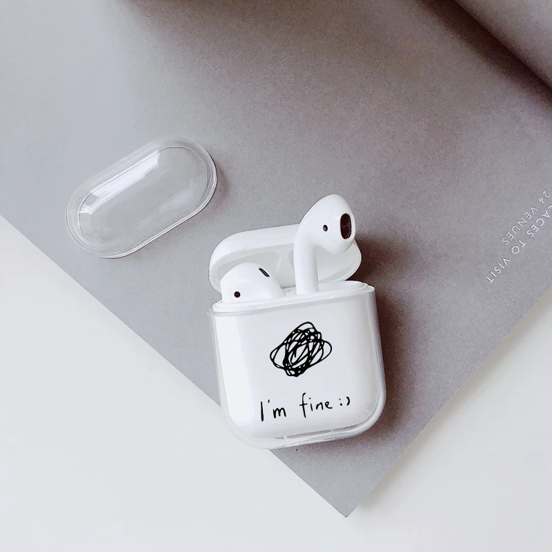 I'mFine Чехлы для Airpods чехол прозрачный беспроводной чехол для зарядки наушников для Apple AirPods 1 2 мягкий силиконовый защитный чехол