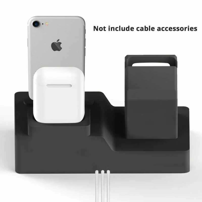 Зарядная док станция 3 в 1 для iPhone X 8 7 6s Plus силиконовая подставка зарядки опора Apple