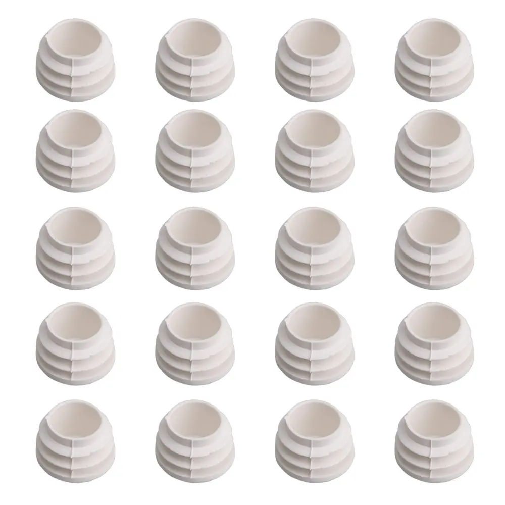 5x16mm الأبيض جولة أنبوب البلاستيك مقابس ثقب نهاية قبعات غطاء أنبوب طاولة أثاث مزلق إدراج المقابس مجموعة من 20
