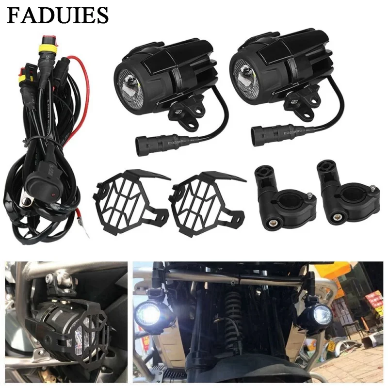 

Universal Motorcycle LED Auxiliary Fog Light Assemblie Driving Lamp 40W Headlight For BMW R1200GS/ADV/F800GS/F700GS/F650FS