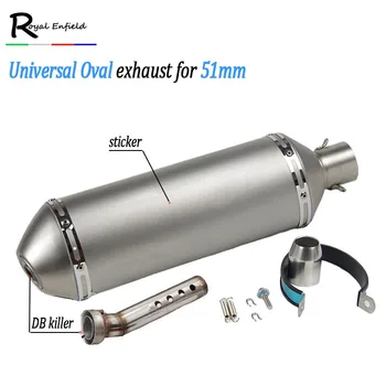 

Universal large displacement Motorcycle modified exhaust pipe sports motorcycles high temperature oval exhaust