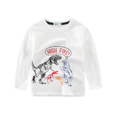 Loozykit/Весенняя футболка с рисунком динозавра для мальчиков; футболки для маленьких мальчиков; хлопковые повседневные топы для малышей - Цвет: Style 3