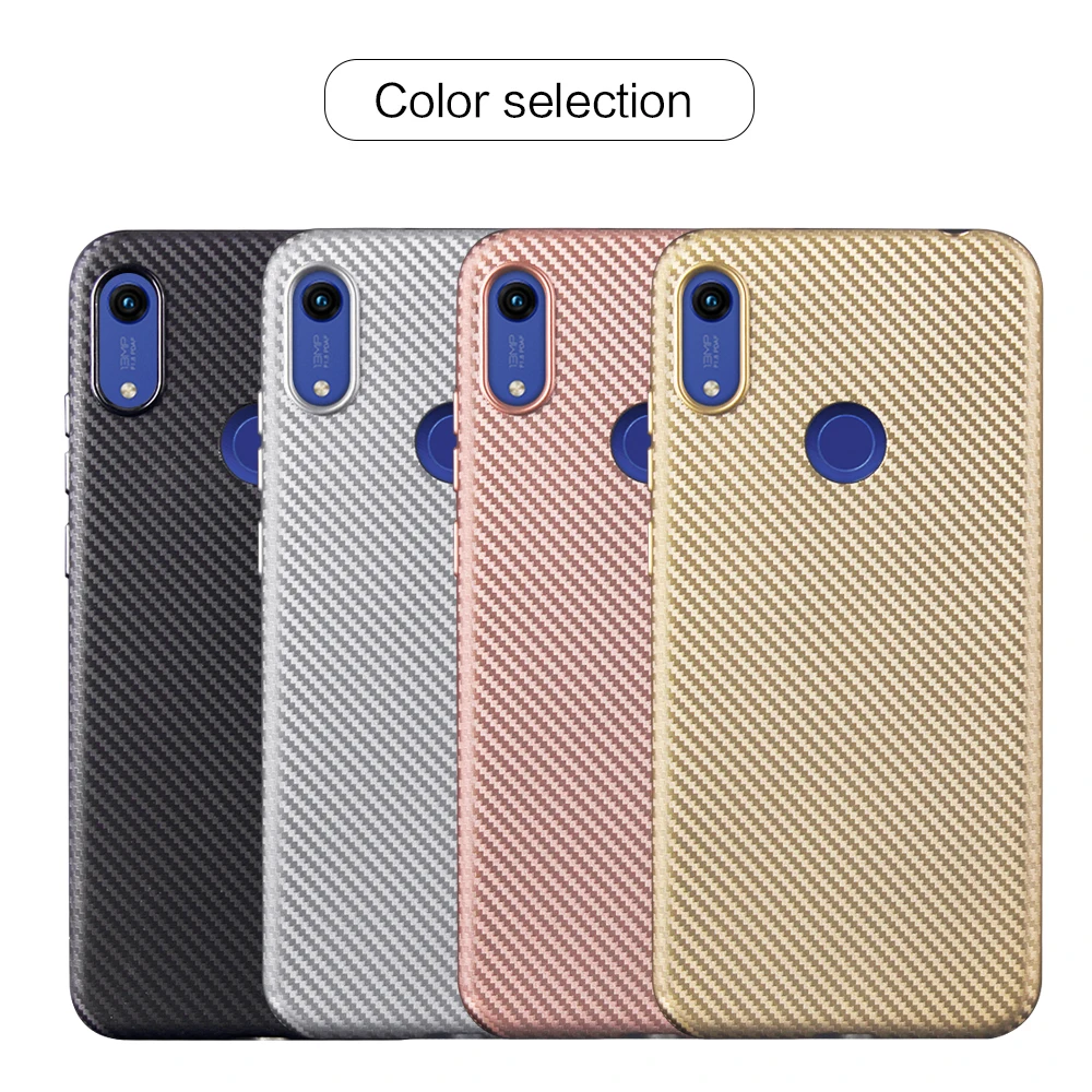For Huawei Honor 8A Phone case JAT-LX1 Luxury PU silicone carbon fibre shell 8 A Honor8A Back cover |