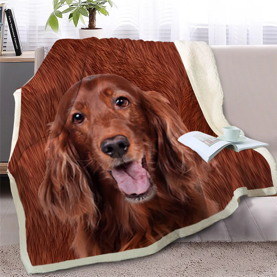 BlessLiving Basenji Sherpa Blanket on Beds Brown Dog Animal Throw for Adult Bedspreads 3D Print mantas 150x200cm|Одеяла| |