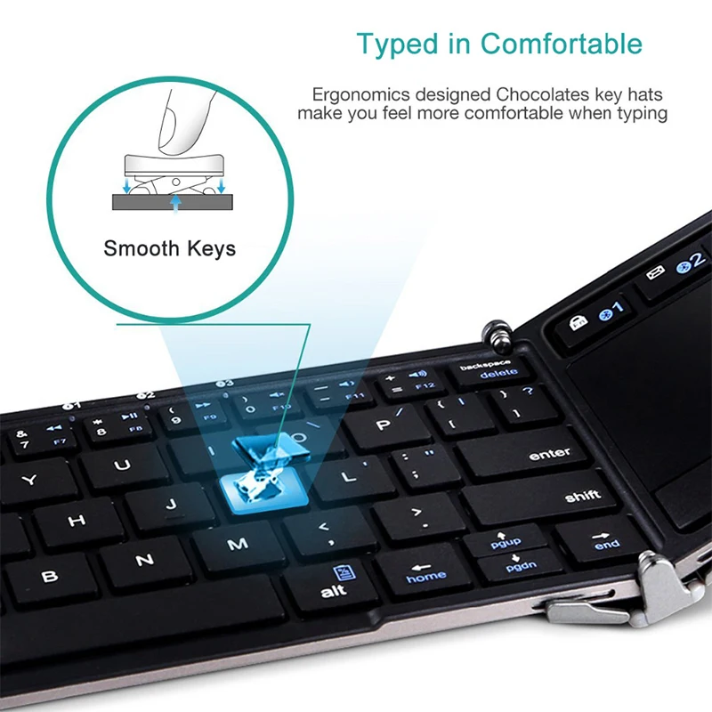 3 Folding Keyboard with touchpad and stand