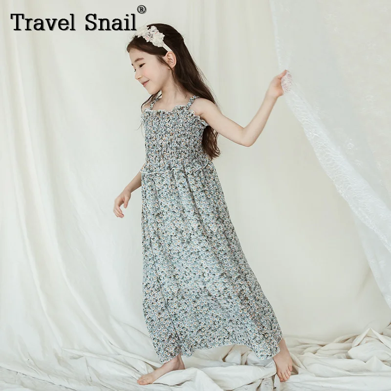 Travel Snail baby dress for girls toddler dress for girls children princesses dress floral cotton lace 4-9 years 2018 Summer New Travel Snail baby dress for girls toddler dress for girls children princesses dress floral cotton lace 4-9 years 2018 Summer New