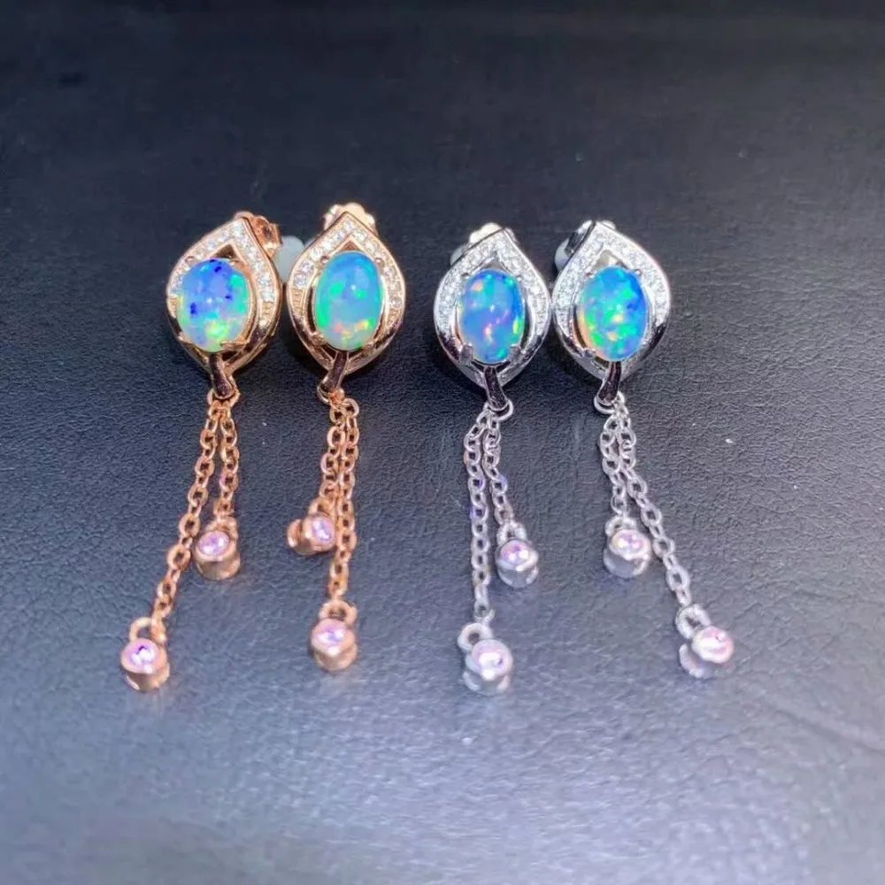 

shilovem 925 sterling silver Natural opal stud Earrings fine Jewelry women trendy party wholesale new gift de0507330ago
