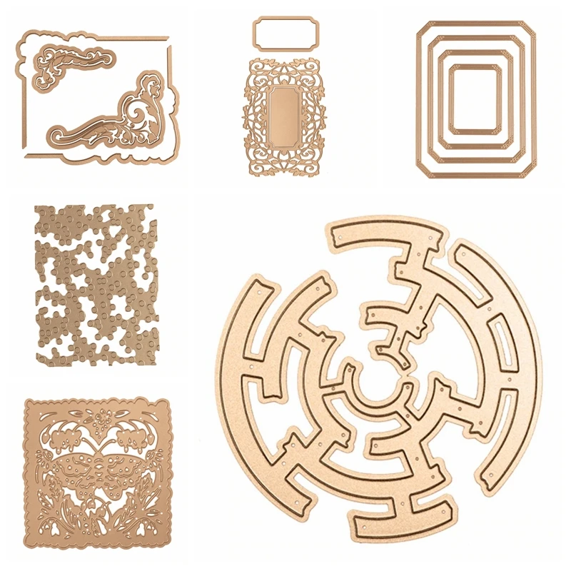 

Square Frame Dot Circle DIY Cutting Dies Stencil Handicraft Card Album Making Scrapbooking Embossing Template New Dies 2019