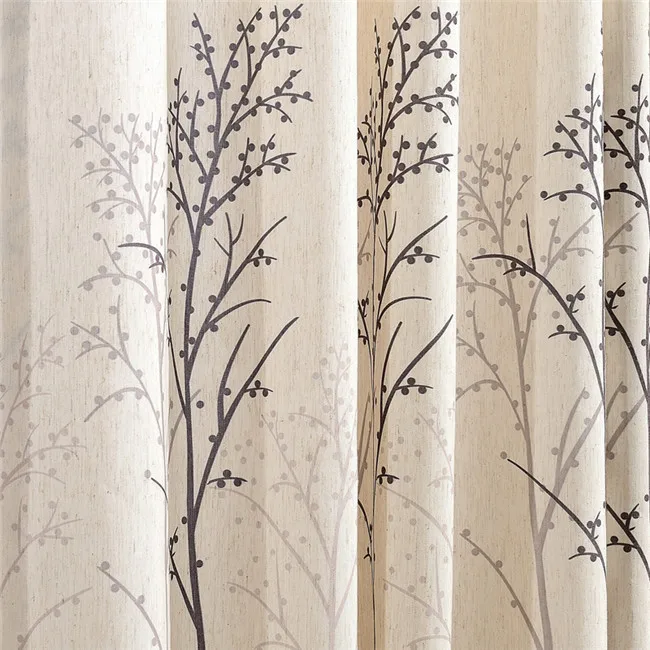 Европейский Стиль льняные шторы для гостиной спальни растения на балконе печать драпировка панель-жалюзи шторы - Цвет: Curtain