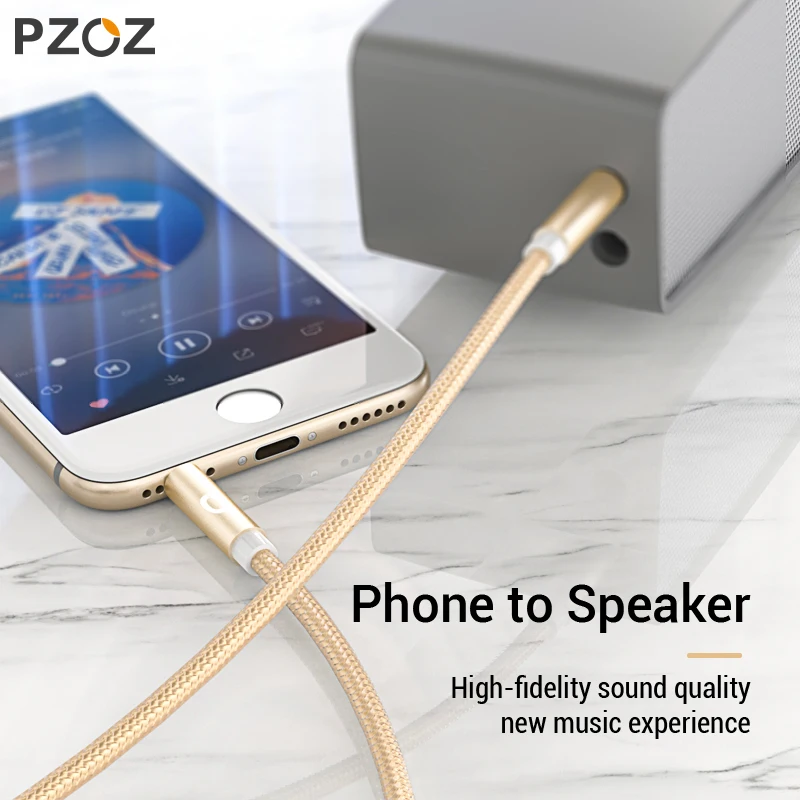 Кабель Aux PZOZ 3 5 мм аудиокабель с разъемом Папа папа для iphone 7 автомобильный провод