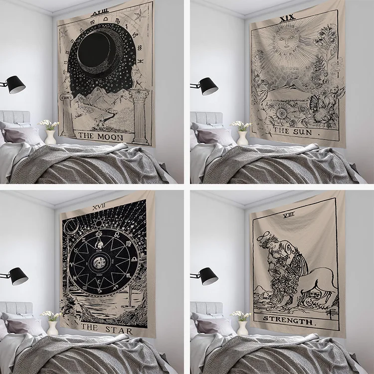 Карты Таро гобелен настенный астрологический divination покрывало пляжный коврик Бохо хиппи настенный психоделический гобелен 3D