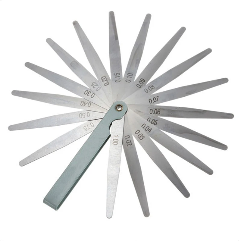 Hot 17 Blade Metric Feeler Gauge 0.02-1.00mm Gap Filler Thickness Measurement Tool
