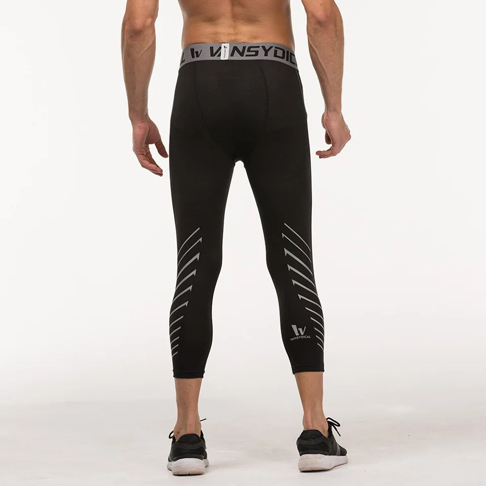 Clearance Men's Compression Capri Leggings 3/4 Training pants Cool Three-quarter Joggers Running Workout Gym Tights Sportswear
