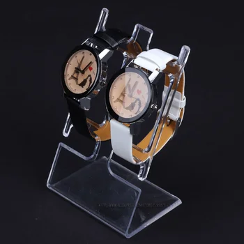 

Clear Acrylic Watch Display Stand 2-Watch Holder Watch Showcase Wacth showing Rack Watch Display Shelf Props 10pcs/lot