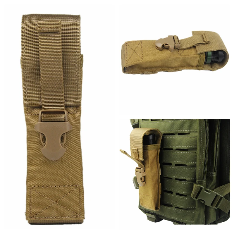

Tactical Flashlight Waist Bag 1000D Nylon Small Pockets Molle Small Module Package Accessory Bag Waterproof Flashlight Bag Kit