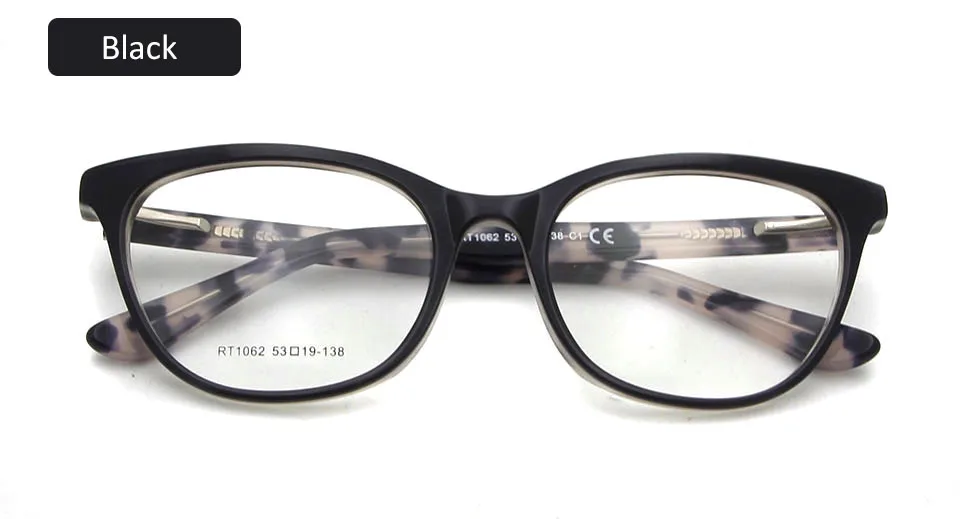 SORBERN Ретро женские очки оправы женские очки в форме бабочки рецепт Ацетат Очки стильные близорукость очки Oculos - Цвет оправы: Black