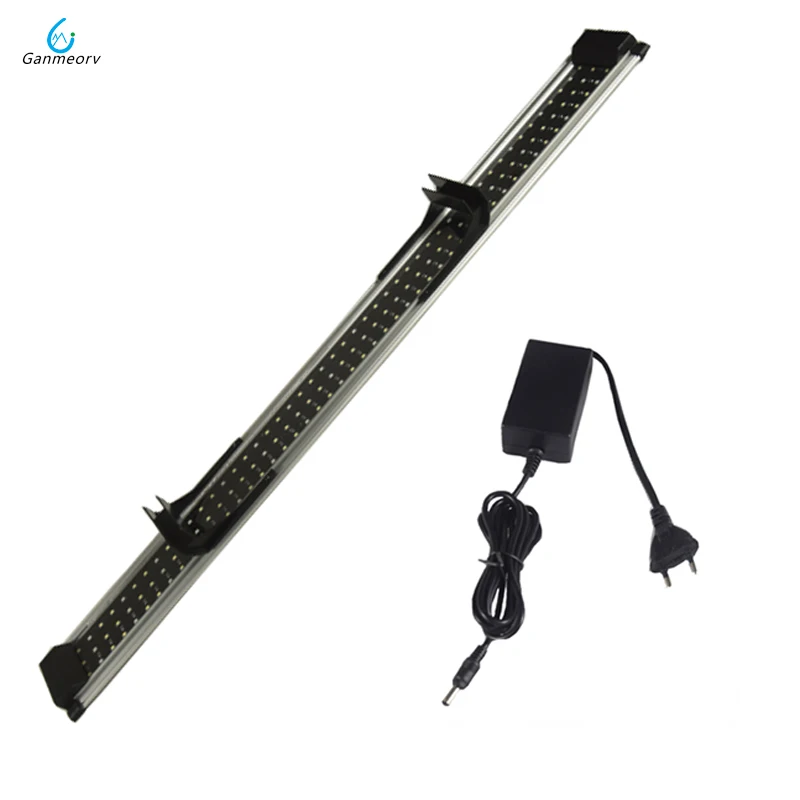 

30W Aquarium Fish Tank LED Light Lamp with Extendable Brackets 96 White and 48 Blue LEDs Fit for Aquarium lighting 80-100cm