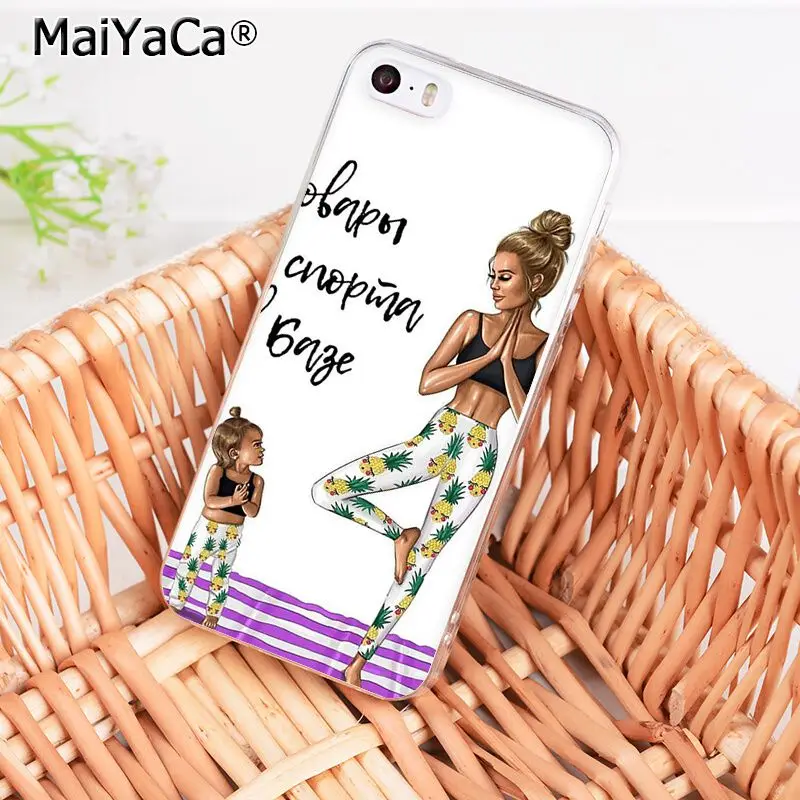 MaiYaCa модные коричневые волосы для мамы и дочки Quee чехол для телефона для iphone 11 Pro 11Pro Max 8 7 6 6S Plus X XS MAX 5 5S SE XR - Цвет: A2
