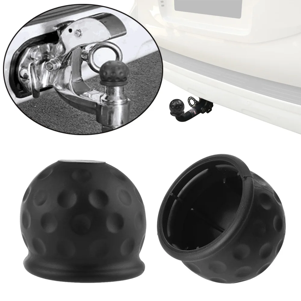 50mm Durable Tow Bar Ball Case Black Rubber Cover Cap Towing Car Hitch