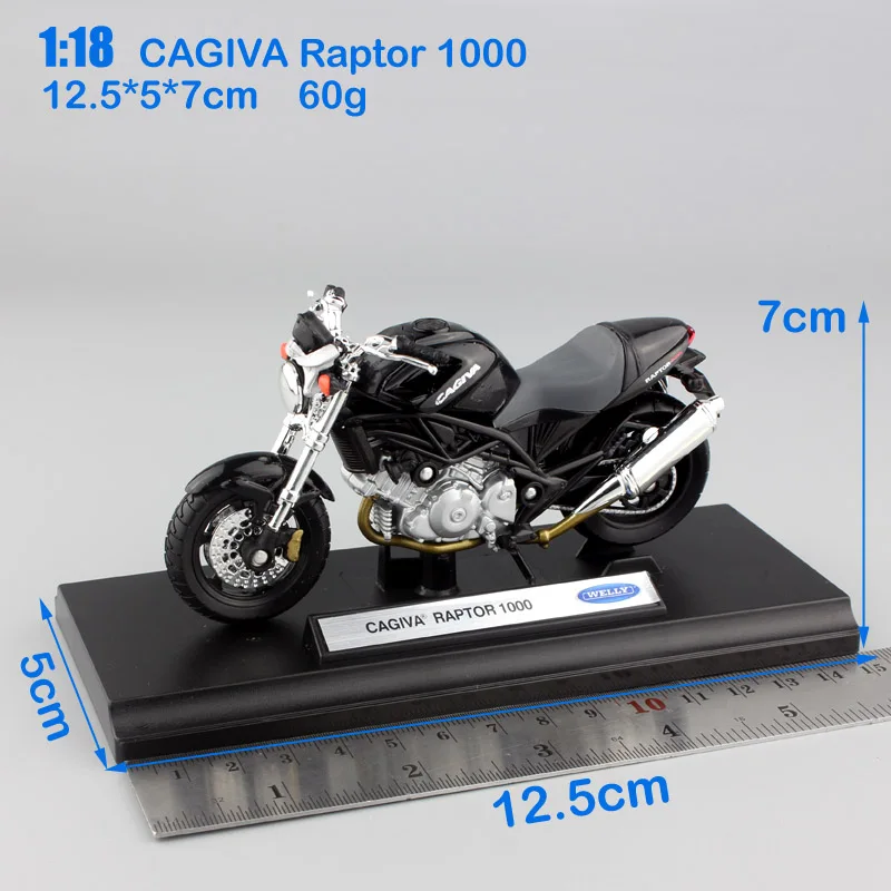 1:18 весы Детские CAGIVA Raptor 1000 улица мото rcycle мотоциклы Металлические Мини-модели авто Стайлинг автомобили литые игрушки для детей