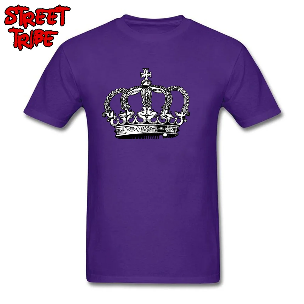 Crown Royalty Brand Short Sleeve Europe T-shirts All Cotton Crew Neck Men Tops Tees Printed Sweatshirts Summer Crown Royalty purple