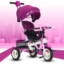Children tricycle child bicycle inflatable wheels 1-3-5 year old baby trolley bicycle stroller