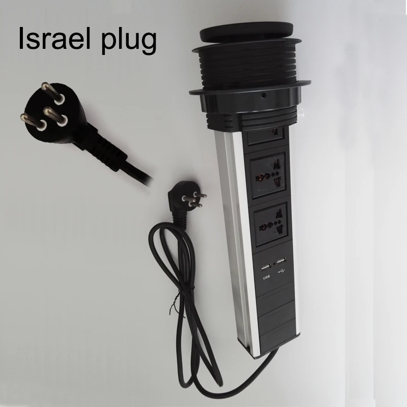 США/Великобритания/Австралия/ЕС/Израиль/индийский/Бразильский штекер+ 3 универсальных питания+ 2 зарядки USB+ светодиодный светильник, мебель для рабочего стола, кухонная Выдвижная розетка