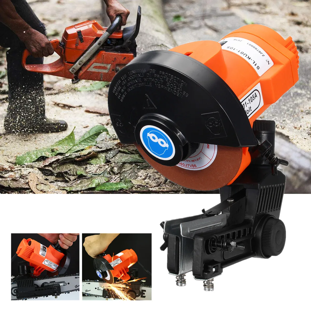 

Electric Chainsaw Sharpener Bar 1200w 220v 12v 10000 rpm EU Plug Bench Mounted Chain File Grinder Grinding Wheel Diameter 125 mm