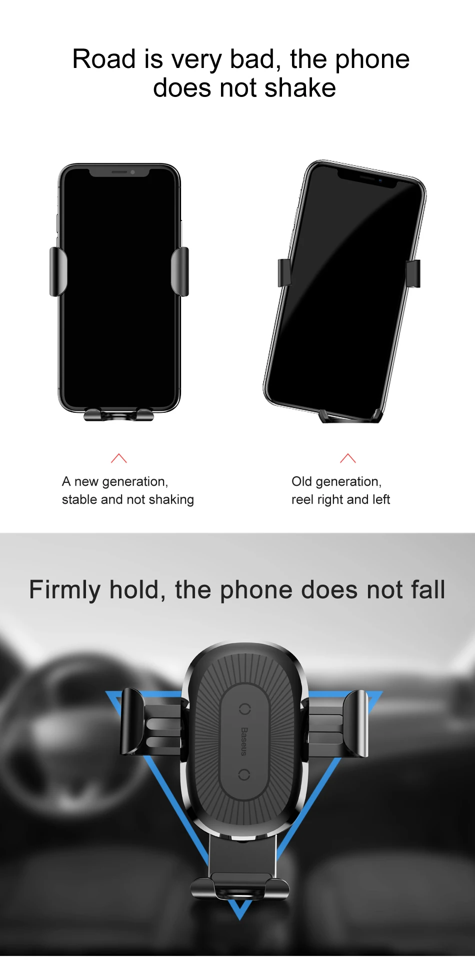 Baseus 10 Вт Qi Беспроводное Автомобильное зарядное устройство для iPhone X 8 8Plus Gravity автомобильное крепление подставка автомобильный держатель для телефона быстрое зарядное устройство для samsung S9 S8